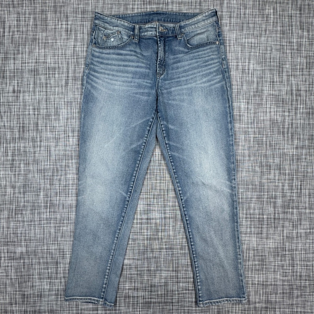Chicos Jeans Womens 1 US 8 Blue Skinny Stretch Cotton Blend Denim Five Pocket